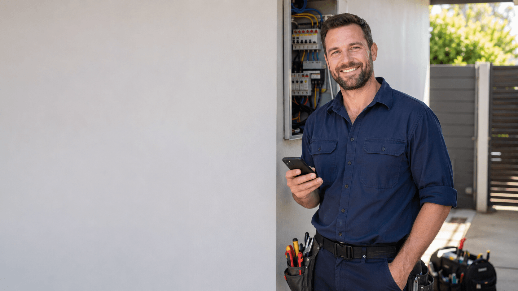 Australian tradesperson on the job