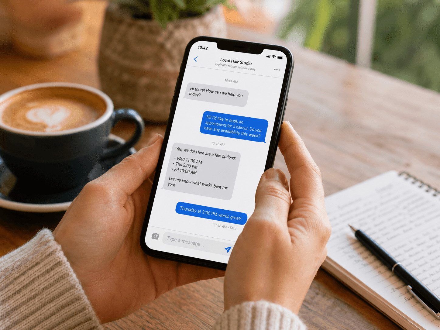 Customer finding a local business on their phone